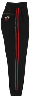 FISLL NBA Men's Miami Heat Striped Detail Jogger, Black