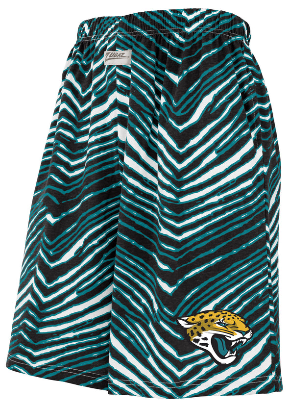 Zubaz NFL Adult Unisex Z88 Zebra Short for Men and Women, Jacksonville Jaguars