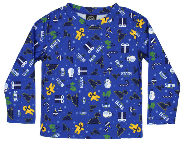 Outerstuff NHL Kids St. Louis Blues Holiday Crew Neck & Pants Pajama Set