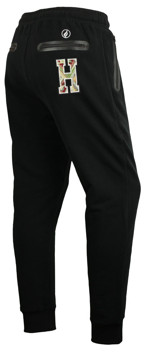 FISLL NBA Men's Charlotte Hornets Moroccan Detail Jogger, Black