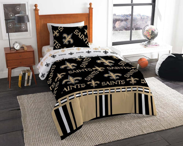 Northwest New Orleans Saints Rotary Twin Bed in Bag Set