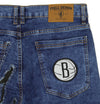 FISLL NBA Men's Brooklyn Nets Jeans with Distressed Claw Marks