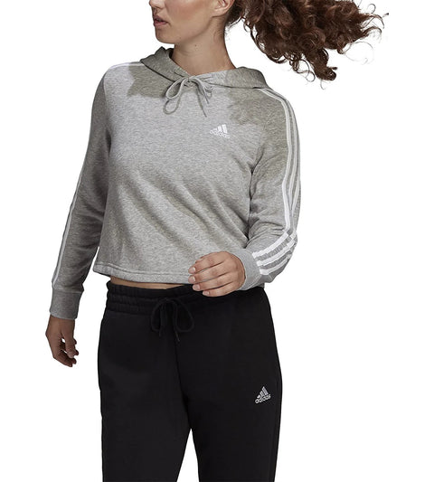 Adidas Women's Essentials 3-Stripes Cropped Hoodie, Color Options