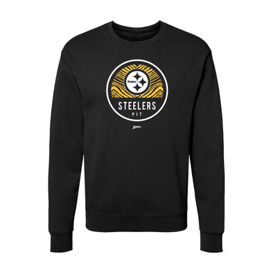 Zubaz NFL Pittsburgh Steelers Unisex Adult Men's & Women's Pullover Fleece Crew Neck Sweatshirt, Z2C Dime Back, Black