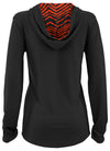 Zubaz NFL Women's Light Weight Team Color Hoodie 2 Tone Zebra Liner, Retro 3 Point Logo, Cincinnati Bengals