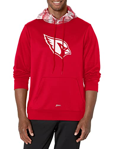 Zubaz NFL Men's Arizona Cardinals Team Color Camo Back Panel Hoodie