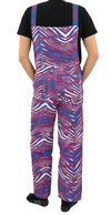 Zubaz NFL Unisex Zebra Lined Bib Overalls for Adult Men and Women, New York Giants