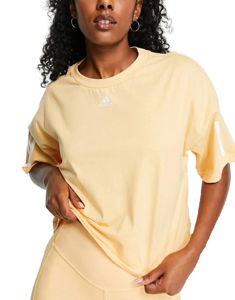 adidas Women's Hyperglam Boxy Tee, Pulse Amber