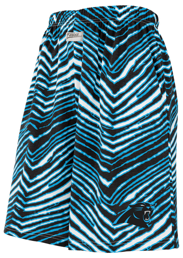 Zubaz NFL Adult Unisex Z88 Zebra Short for Men and Women, Carolina Panthers