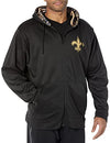 Zubaz NFL Men's New Orleans Saints Team Full Zip Up Hoodie With Zebra Accents