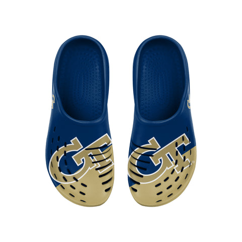 FOCO NCAA Men's Georgia Tech Yellow Jackets 2023 Colorblock Big Logo Clogs