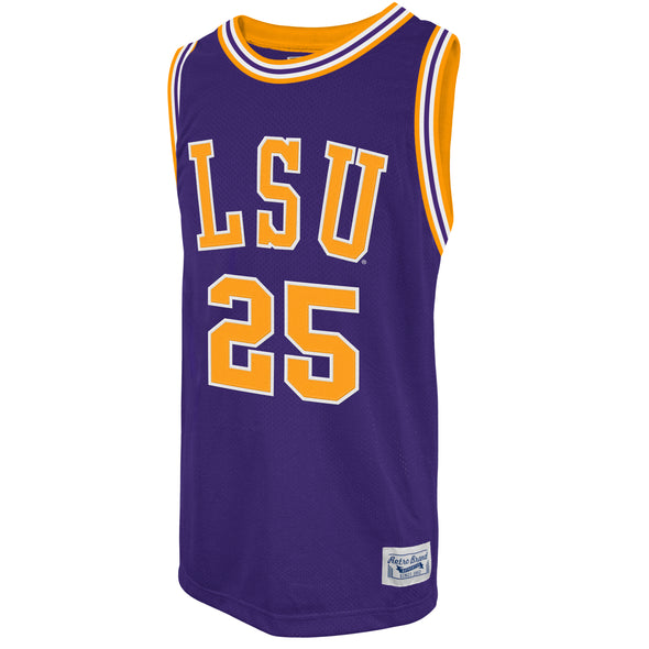 Original Retro Brand NCAA Men's LSU Tigers #25 Ben Simmons Tackle Twill Jersey, Purple