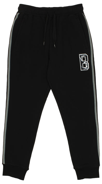FISLL NBA Men's Brooklyn Nets Striped Detail Jogger, Black