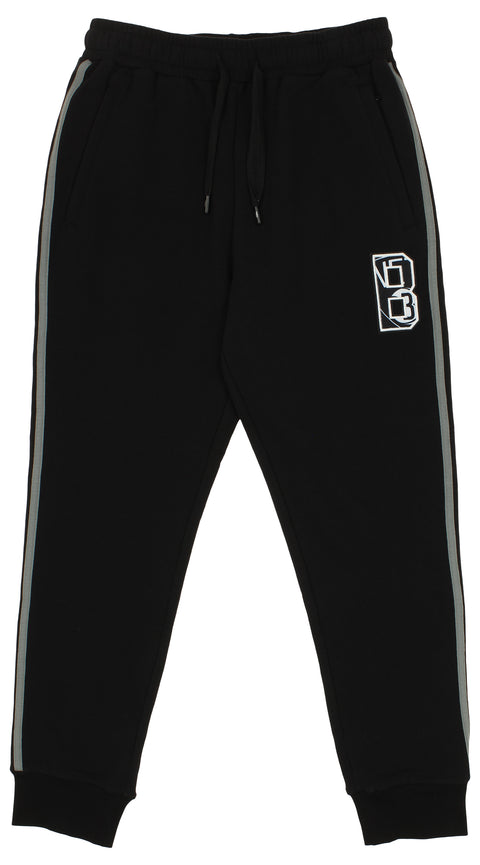 FISLL NBA Men's Brooklyn Nets Striped Detail Jogger, Black