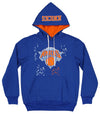 FISLL NBA Men's New York Knicks Pullover Hoodie with Paint Splatter Logo