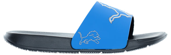 FOCO NFL Men's Detroit Lions Cropped Big Logo Raised Slides