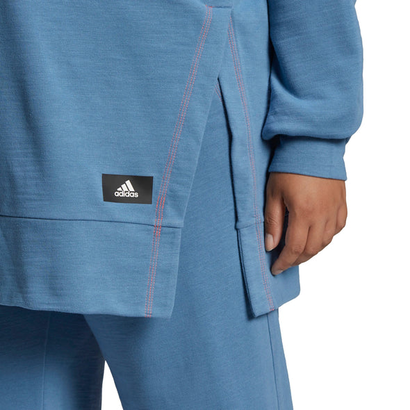 Adidas Women's SuperHer Oversized French Terry Sweatshirt, Altered Blue, Plus Size