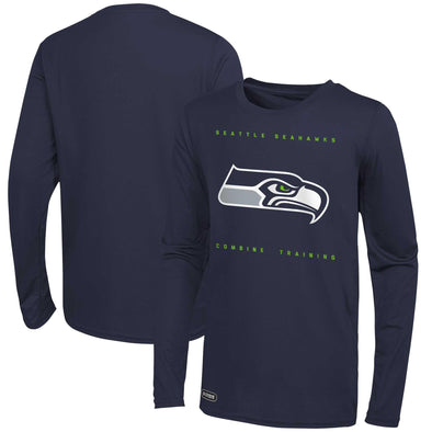 Outerstuff NFL Men's Seattle Seahawks Side Drill Long Sleeve Shirt