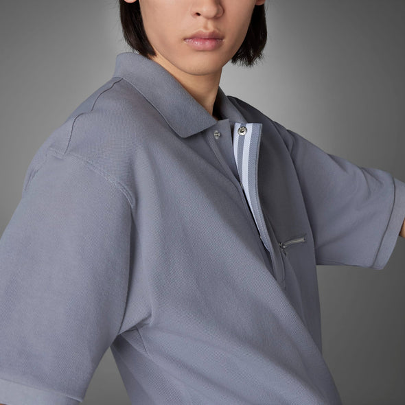 Adidas Originals Men's Blue Version Tie-Break Polo Shirt, Grey