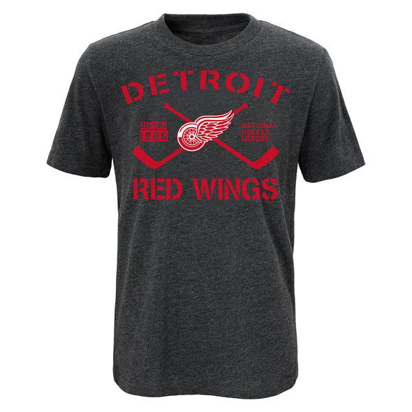 Outerstuff NHL Youth Boys Red Wings Core Player Charcoal Short Sleeve T-Shirt