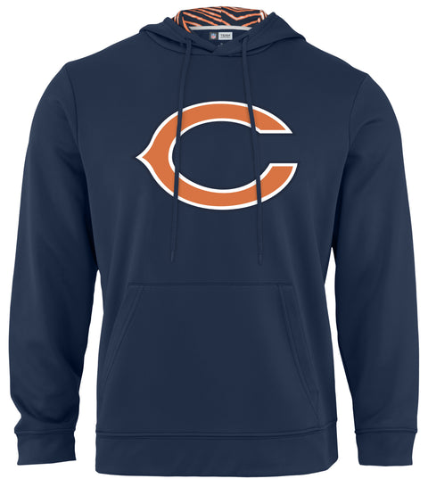 Zubaz NFL Men's Chicago Bears Team Color Primary Logo With Zebra Hood Liner