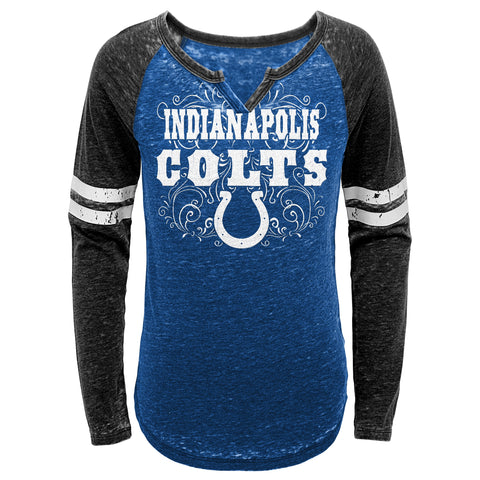 Outerstuff NFL Youth Girls Indianapolis Colts Burnout Long Sleeve Tee