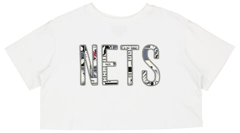 FISLL NBA New Brooklyn Nets Women's Comic Book Crop Tee Shirt