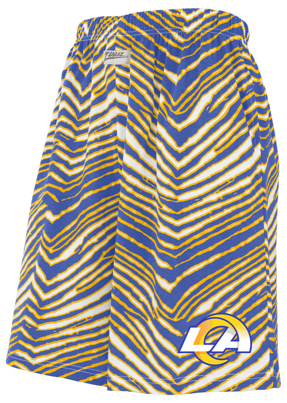 Zubaz NFL Adult Unisex Z88 Zebra Short for Men and Women, Los Angeles Rams