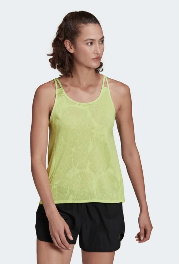 Adidas Women's Made To Be Remade Running Tank Top, Pulse Lime