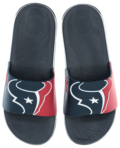 FOCO NFL Men's Houston Texans Cropped Big Logo Raised Slides