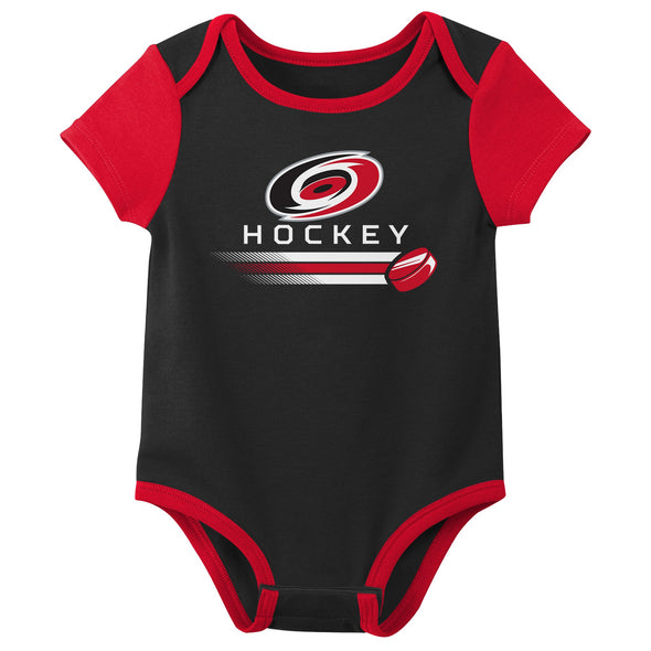 Outerstuff NHL Infant Unisex Carolina Hurricanes Variery 3-Pack Bodysuit Set