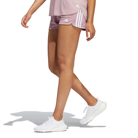 adidas Women's Pacer 3-Stripes Woven Shorts, Magic Mauve