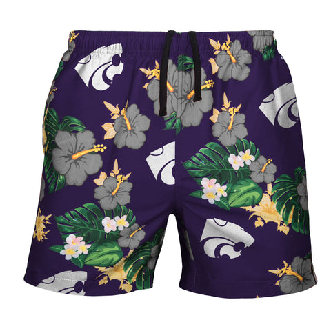 FOCO NCAA Kansas State Floral Swimming Trunks - Version 2 - Mens