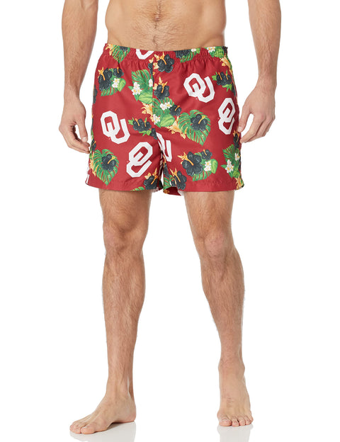 FOCO NCAA Oklahoma Floral Swimming Trunks - Mens