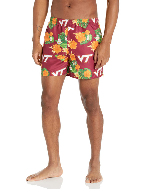 FOCO NCAA Virginia Tech Floral Swimming Trunks - Mens
