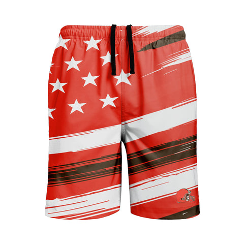 FOCO NFL Cleveland Browns Americana Traditional Swim Trunks - Mens