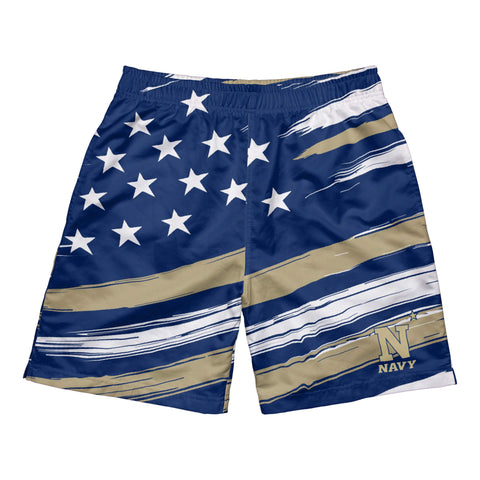 FOCO NCAA Navy Midshipmen Mens Americana Swim Suit Trunks, Team Color