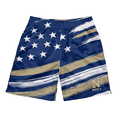 FOCO NCAA Navy Midshipmen Mens Americana Swim Suit Trunks, Team Color