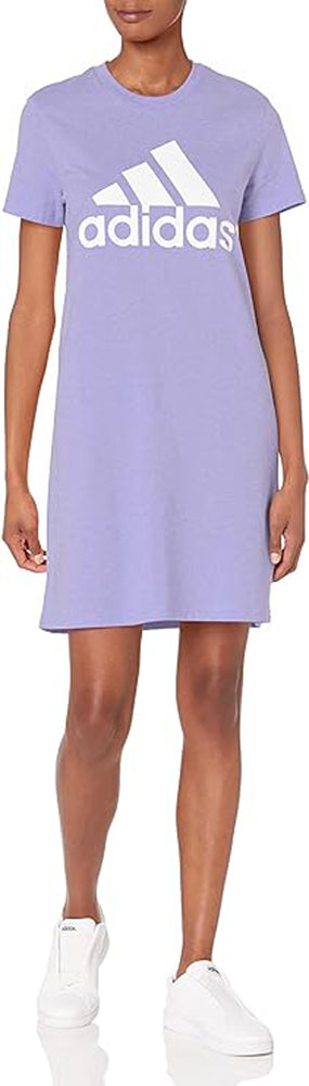 adidas womens Essentials Logo Dress, Light Purple/White