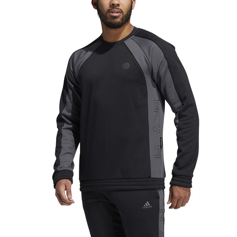 Adidas Mens Hrd Crew Graphic Sweatshirt, Black