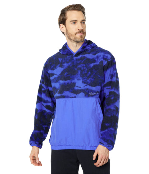 Adidas Mens Pfleec All Over Print Hooded Sweatshirt