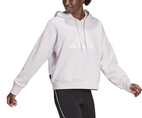 adidas womens Sportswear 3-bar Hoodie, Almost Pink/White