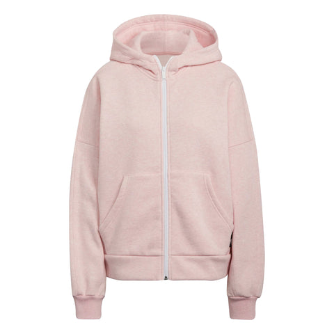adidas womens Studio Lounge Fleece Hooded Fullzip Botanic Pink Melange