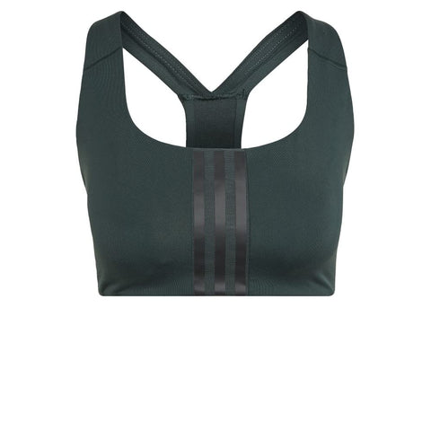 adidas Womens Powerimpact Training Medium Support Bra Shadow Green, C Cup