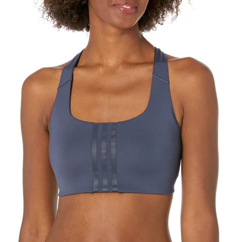 adidas Women's Standard Training Medium Support Better 3-Stripes Bra, Shadow Navy, C Cup