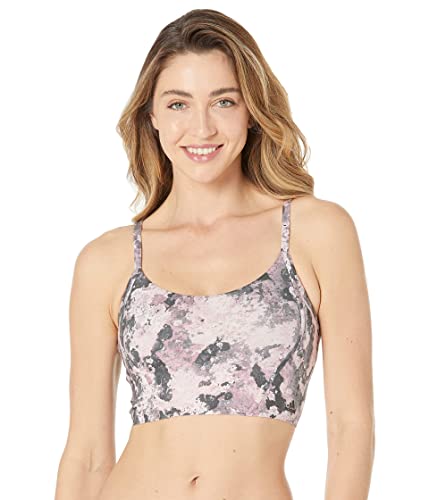 adidas Womens Light Support Long Line Yoga All Oversize Printed Bra Magic Mauve/Carbon/Print, C Cup