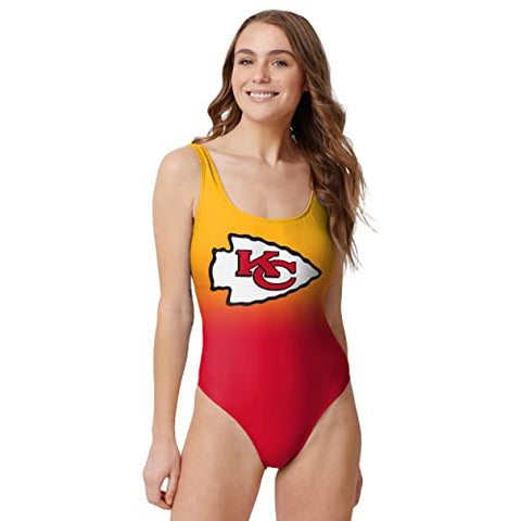 FOCO NFL Kansas City Chiefs Gametime Gradient One Piece Bathing Suit - Womens