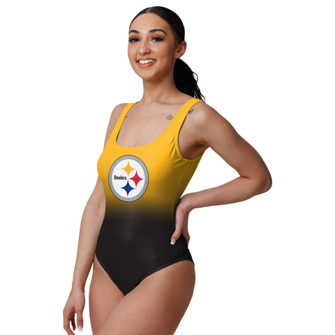 FOCO NFL Pittsburgh Steelers Gametime Gradient One Piece Bathing Suit - Womens
