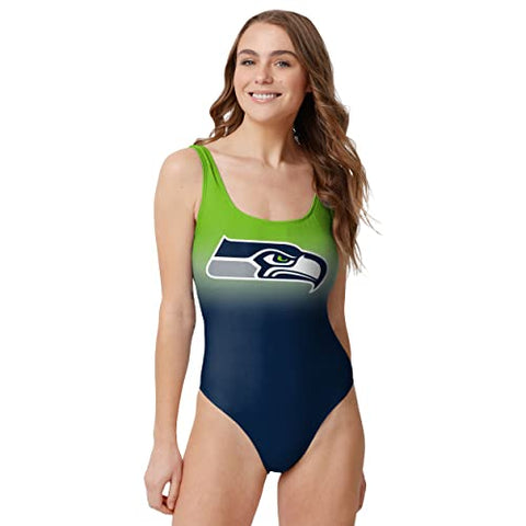 FOCO NFL Seattle Seahawks Gametime Gradient One Piece Bathing Suit - Womens