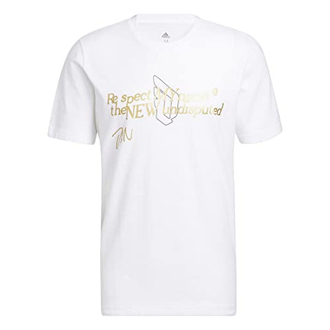 Adidas Mens Dame 8 Undis T Short Sleeve Graphic Tee, White